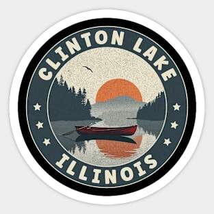 Clinton Lake Illinois Sunset Sticker